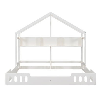 Twin Size Platform Bed With Shared Design, Guardrails, And Built In Shelves - Creamy White - The Sleep Loft - Online Mattress Showroom NYC
