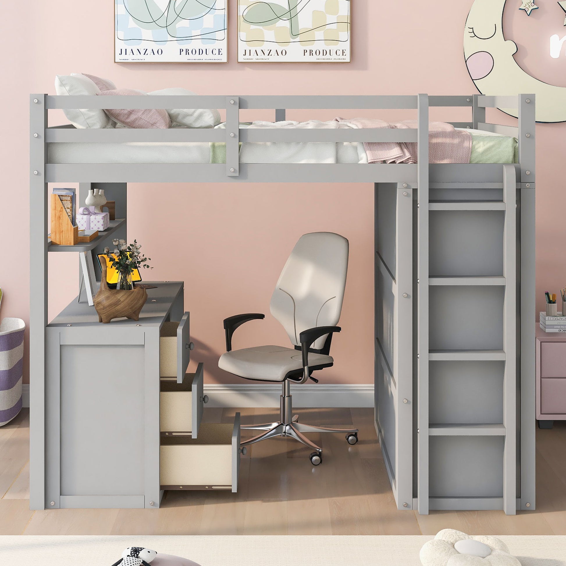 Loft Bed With Drawers, Desk, And Wardrobe - The Sleep Loft - Online Mattress Showroom NYC
