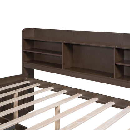 Captain Bed With Built In Bookshelves, 3 Storage Drawers, And Trundle - The Sleep Loft - Online Mattress Showroom NYC