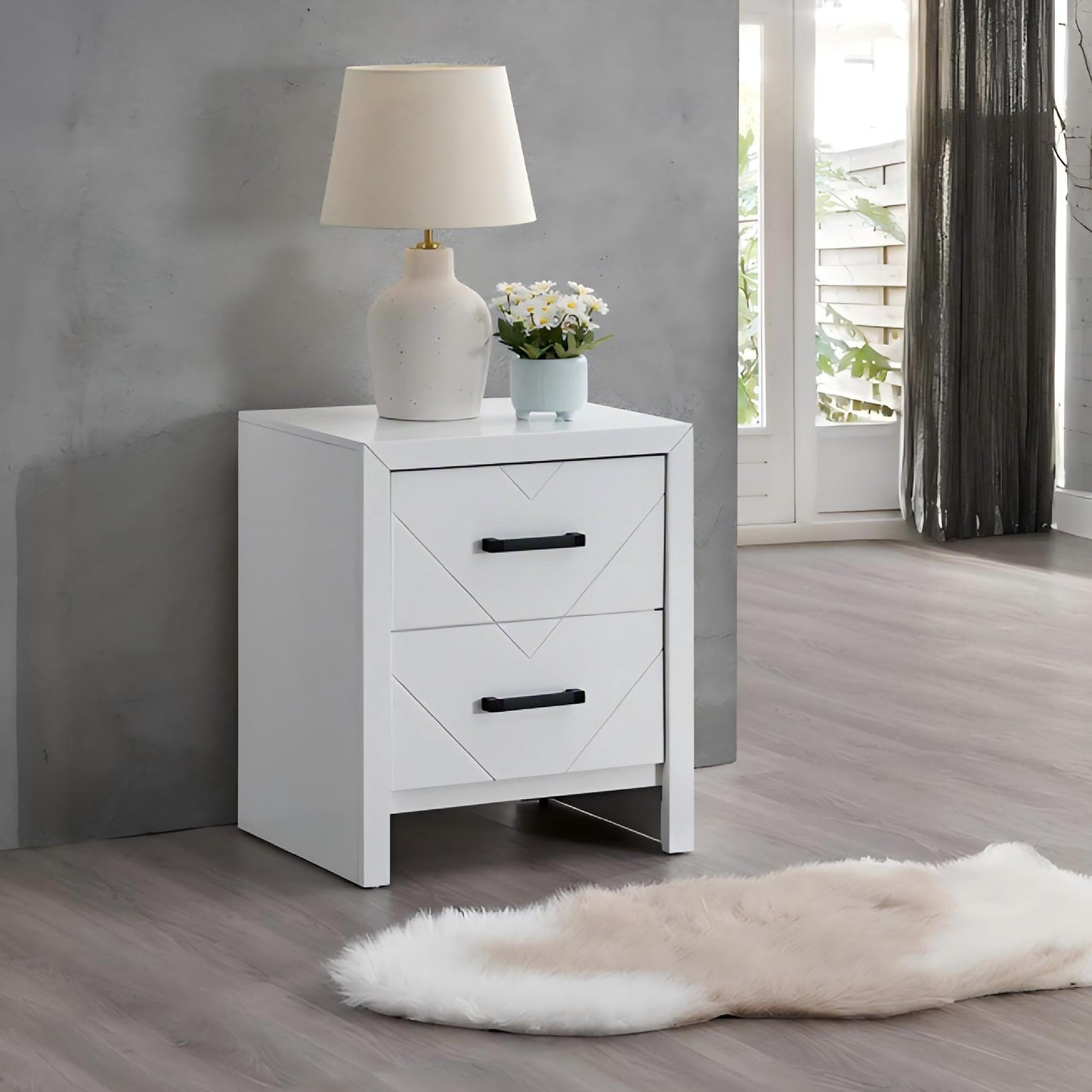 Morris - 2 Drawers Nightstand - The Sleep Loft - Online Mattress Showroom NYC