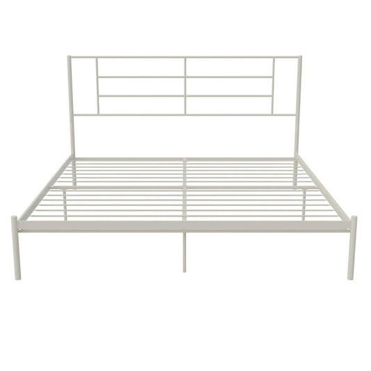 Praxis - King Bed With Simple Headboard - White - The Sleep Loft - Online Mattress Showroom NYC