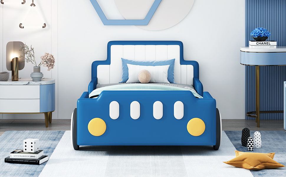 Race Car Shaped Platform Bed With Wheels - The Sleep Loft - Online Mattress Showroom NYC