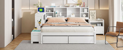 Platform Bed With Multi Functional Storage Space, Nightstand, 2 Drawers, USB Ports And Desk - The Sleep Loft - Online Mattress Showroom NYC