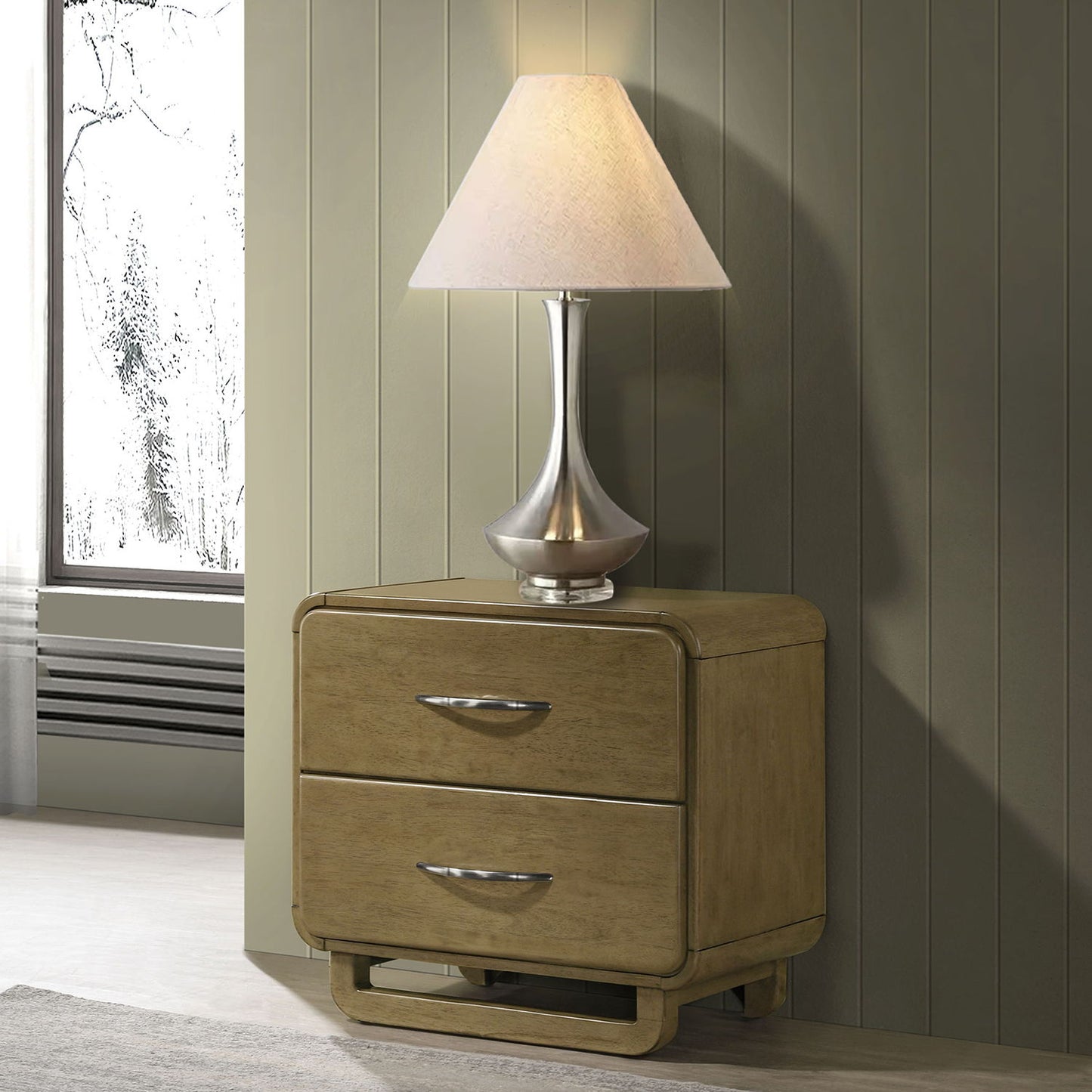 Tully - 2 Drawer Nightstand - Nutmeg Brown - The Sleep Loft - Online Mattress Showroom NYC