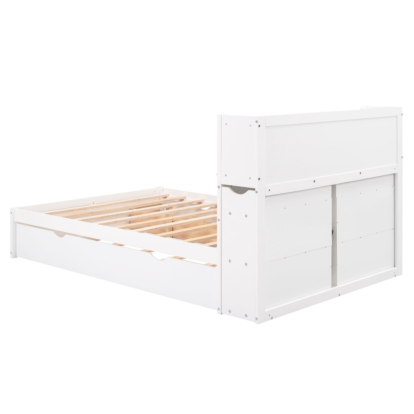 Storage Platform Bed With Pull Out Shelves, Trundle, And 2 Drawers - The Sleep Loft - Online Mattress Showroom NYC