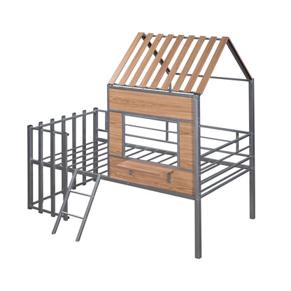 Loft Bed With Roof, Window, Guardrail, Ladder - The Sleep Loft - Online Mattress Showroom NYC