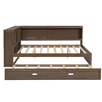 Daybed With Storage Shelves, LED, USB, And Trundle - The Sleep Loft - Online Mattress Showroom NYC