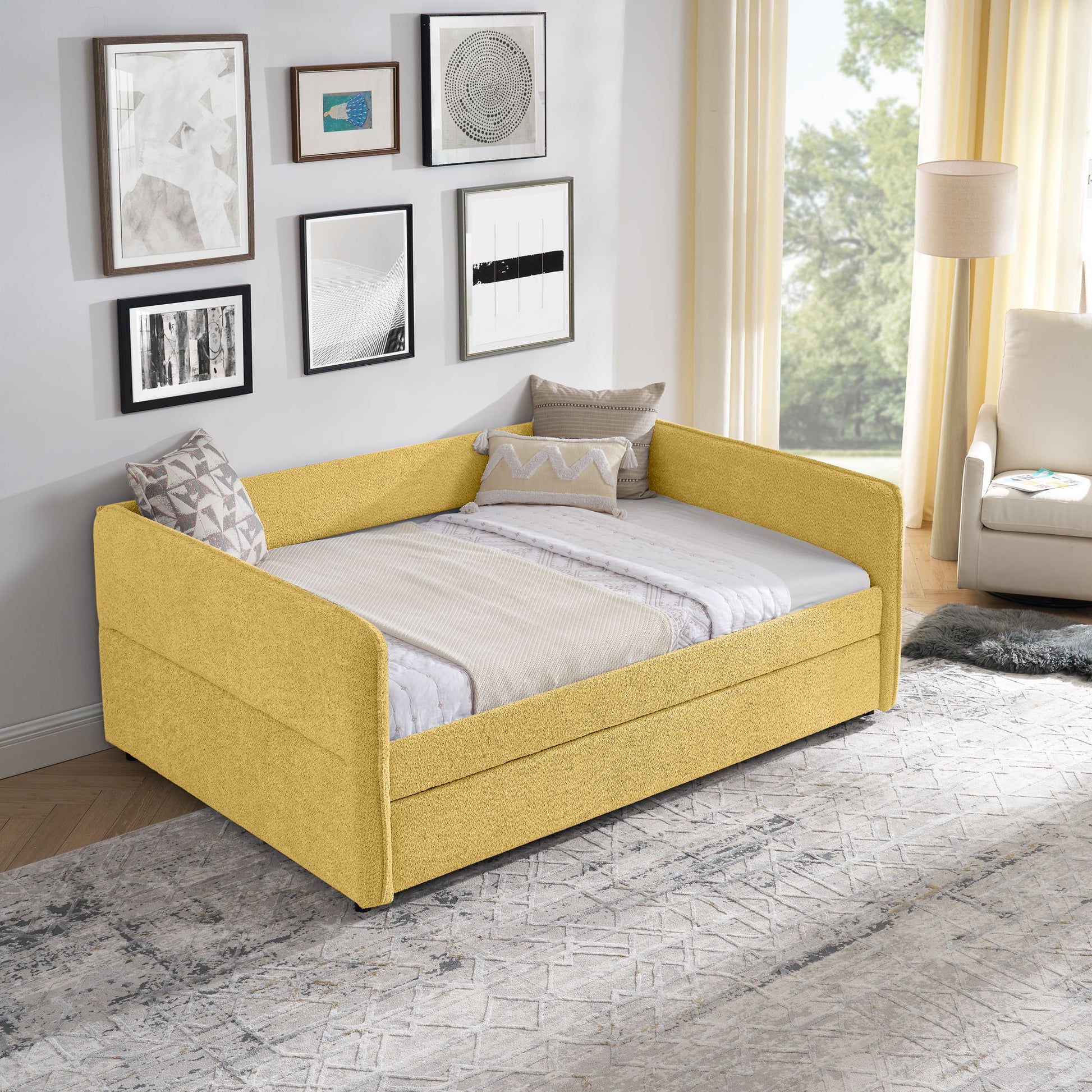 Upholstered Daybed With Pop Up Trundle - The Sleep Loft - Online Mattress Showroom NYC