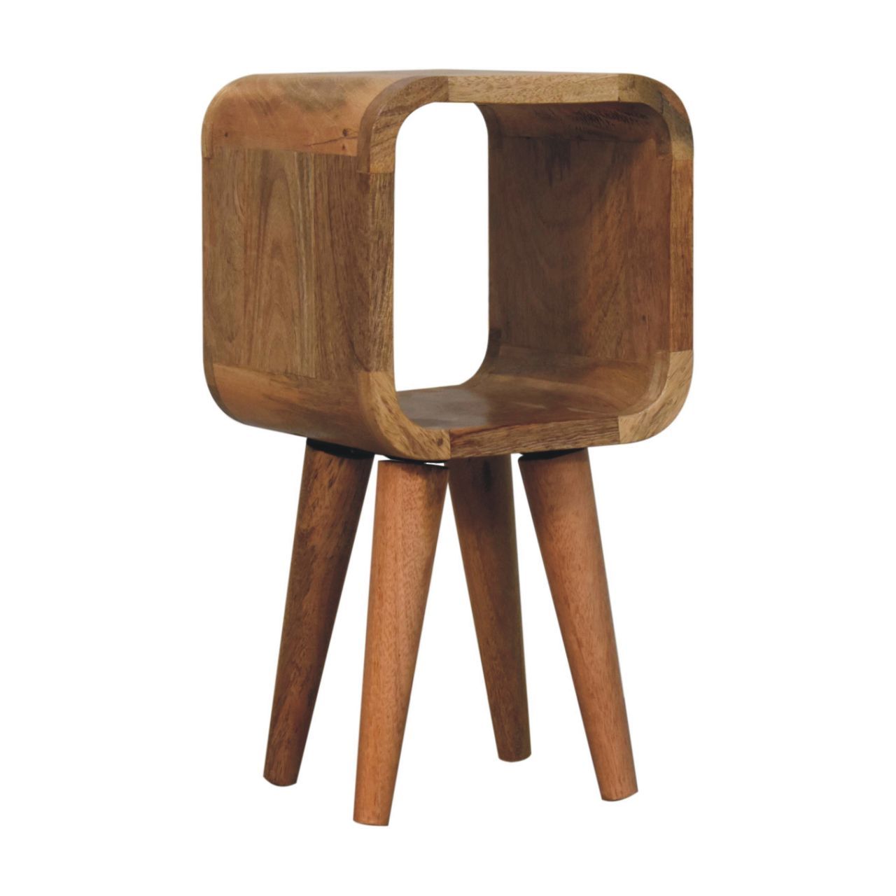 Minimalist Open Curved Nightstand - The Sleep Loft - Online Mattress Showroom NYC