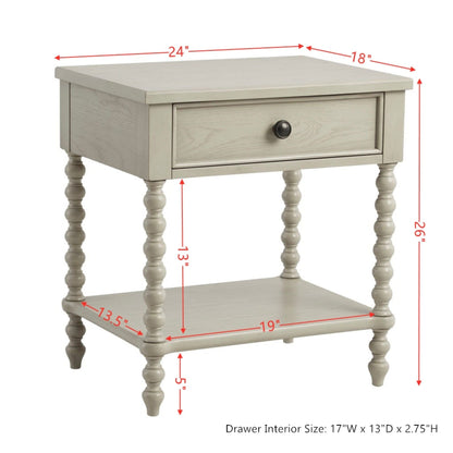Traditional Durable Nightstand Table With Drawer And Shelf - The Sleep Loft - Online Mattress Showroom NYC