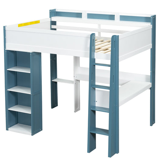 Loft Bed With Built In Storage Shelves, Clothes Rail, And Desk - The Sleep Loft - Online Mattress Showroom NYC