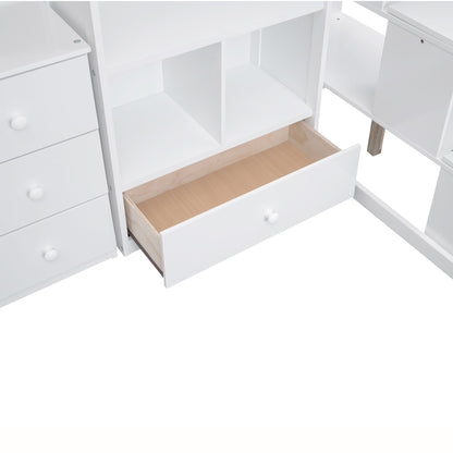 Loft Bed With L Shaped Desk, Drawers, Cabinet, And Storage Staircase - The Sleep Loft - Online Mattress Showroom NYC