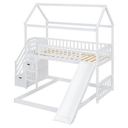 House Bunk Bed With Slide - The Sleep Loft - Online Mattress Showroom NYC
