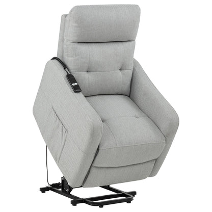 Dayes Upholstered Power Lift Recliner Chair Light Grey