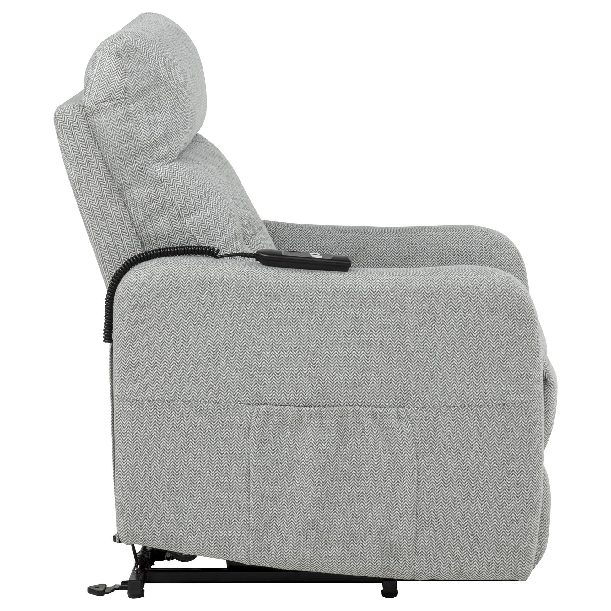 Dayes Upholstered Power Lift Recliner Chair Light Grey