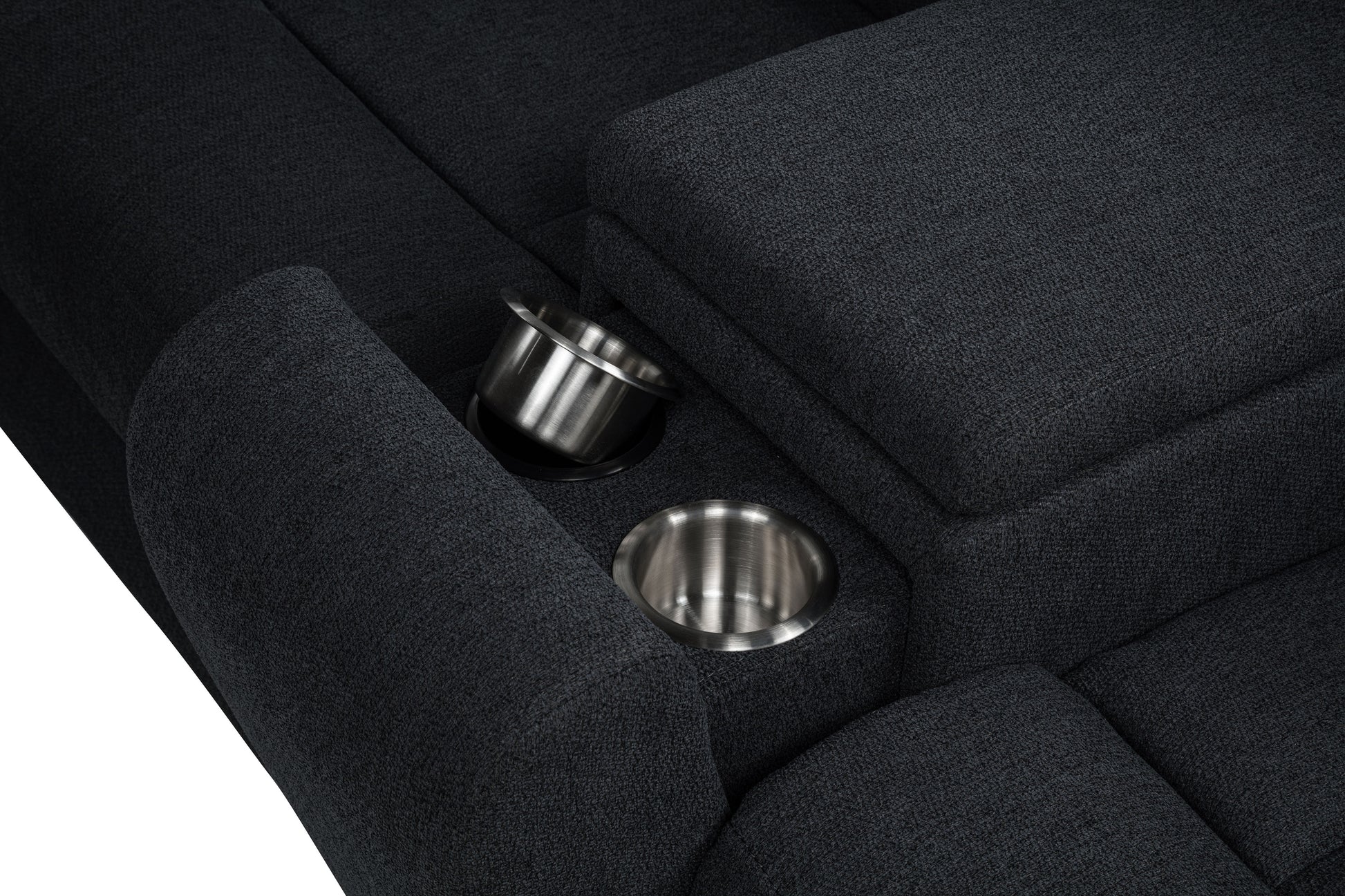 Hagen Upholstered Power Reclining Sectional Sofa Steel Grey