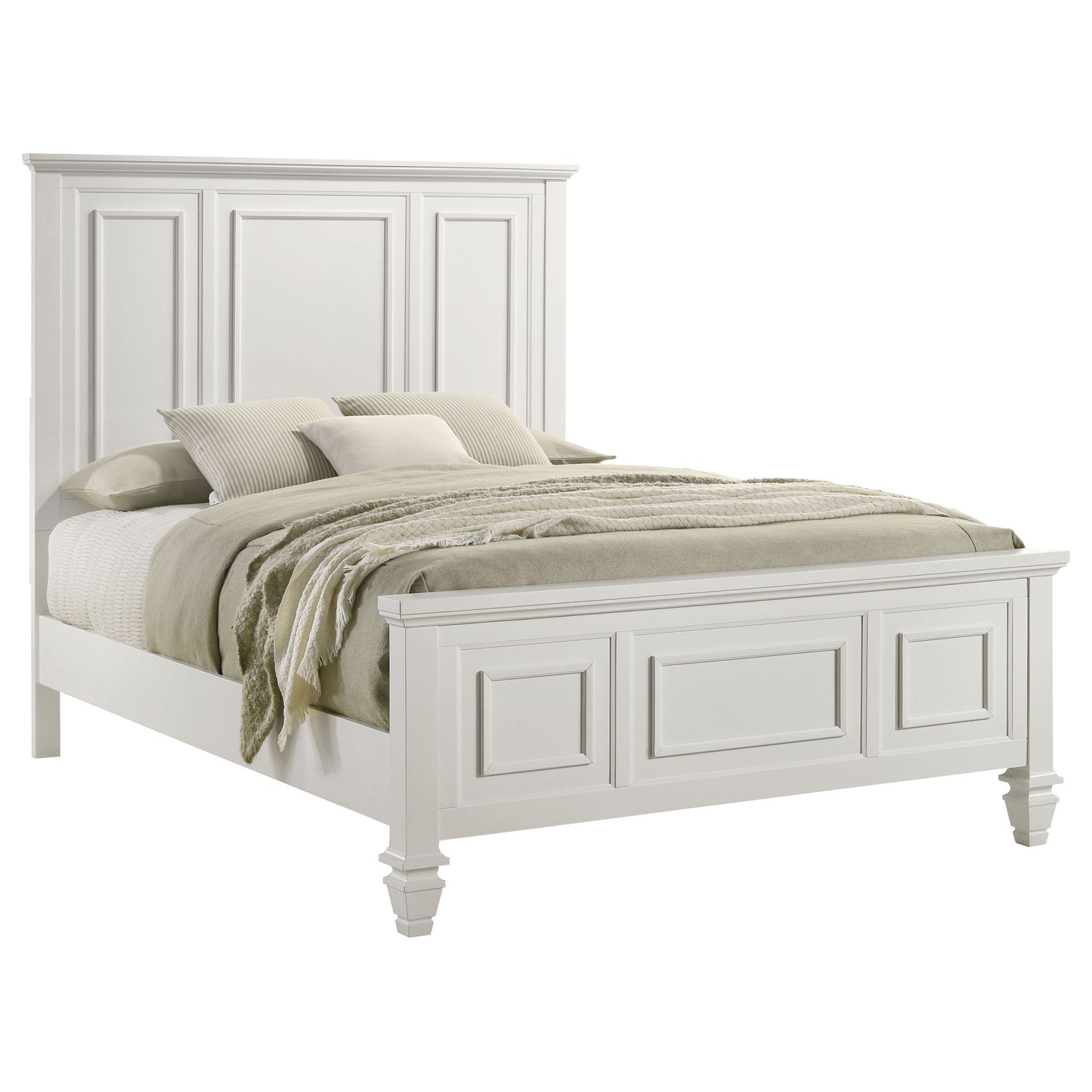 Copper - Queen Panel Bed With Structured Headboard And Slatted Design - White - The Sleep Loft - Online Mattress Showroom NYC