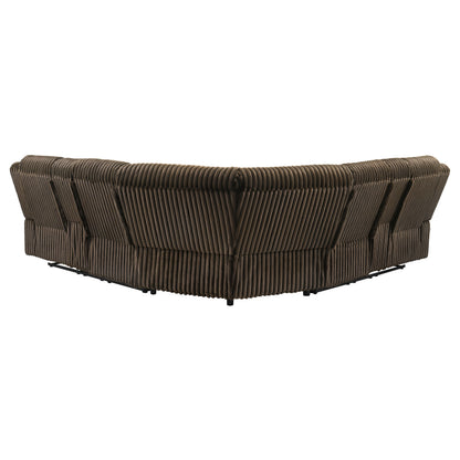 Atkinson Upholstered Reclining Sectional Sofa Chocolate