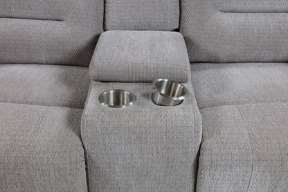 Gilson 2-piece Chenille Upholstered Reclining Sofa Set Grey