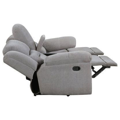 Gilson 3-piece Chenille Upholstered Reclining Sofa Set Grey