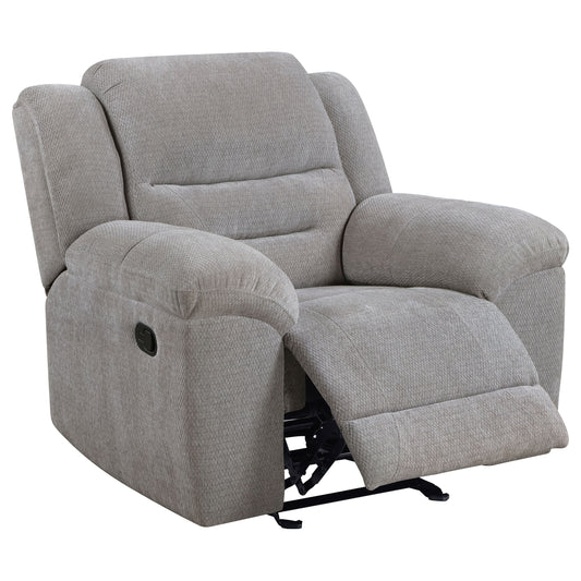 Gilson Chenille Upholstered Glider Recliner Chair Grey - The Sleep Loft - Online Mattress Showroom NYC