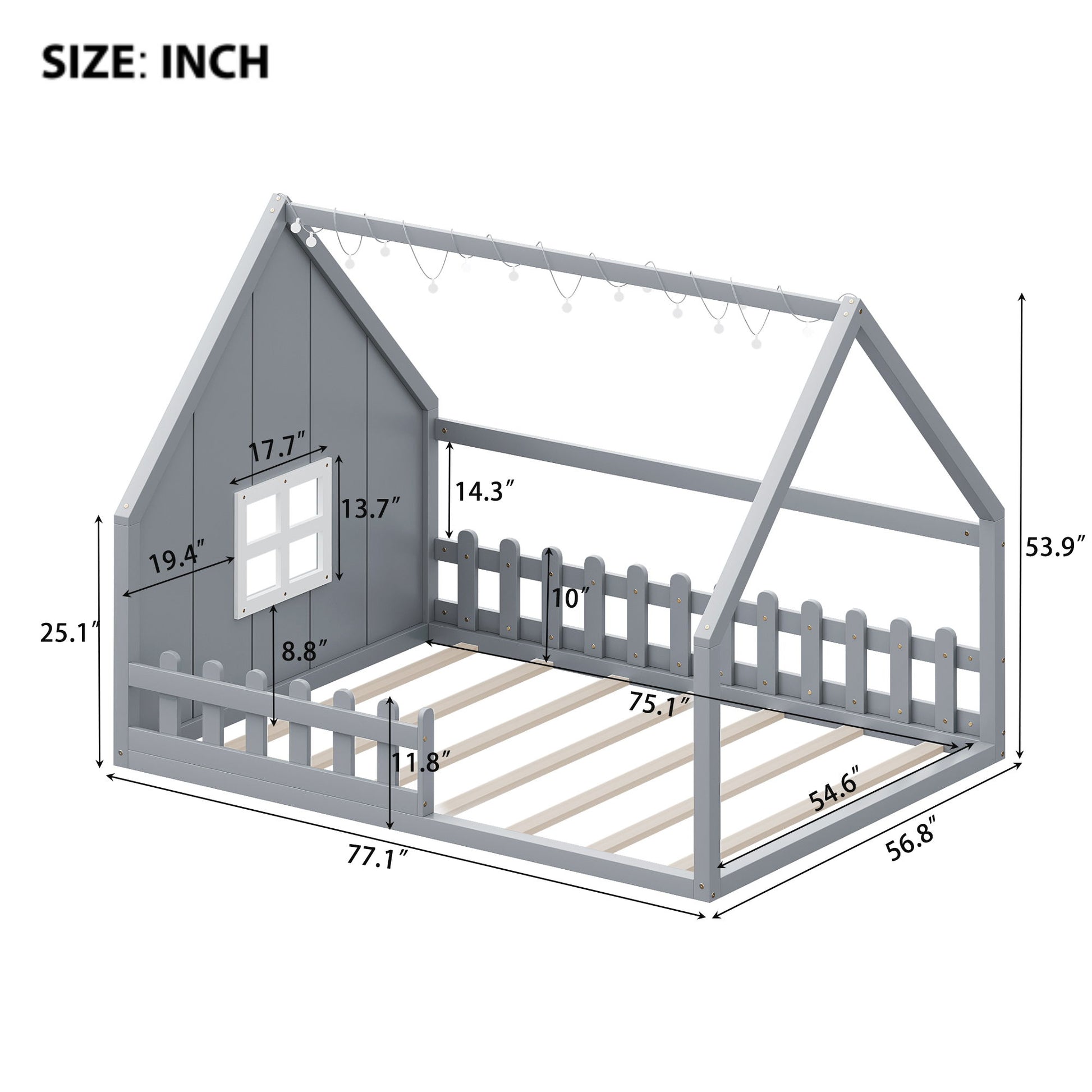 House Bed With Window And Fence - The Sleep Loft - Online Mattress Showroom NYC