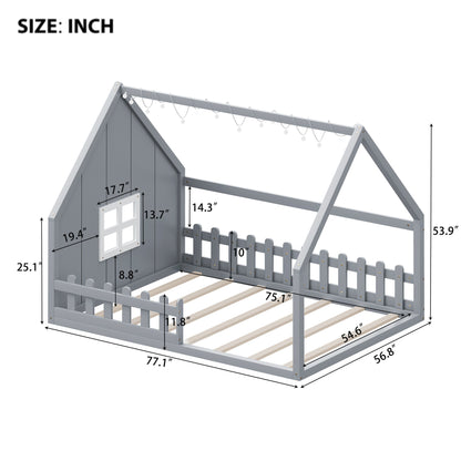 House Bed With Window And Fence - The Sleep Loft - Online Mattress Showroom NYC