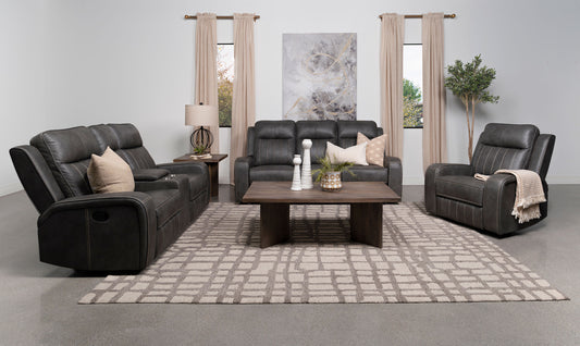Raelynn 3-piece Upholstered Reclining Sofa Set Grey - The Sleep Loft - Online Mattress Showroom NYC