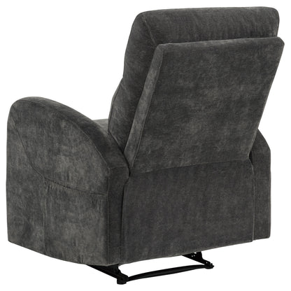 Hamilton 3-piece Chenille Manual Reclining Sofa Set Charcoal Grey