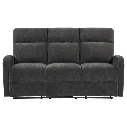 Hamilton Chenille Manual Reclining Sofa Charcoal Grey