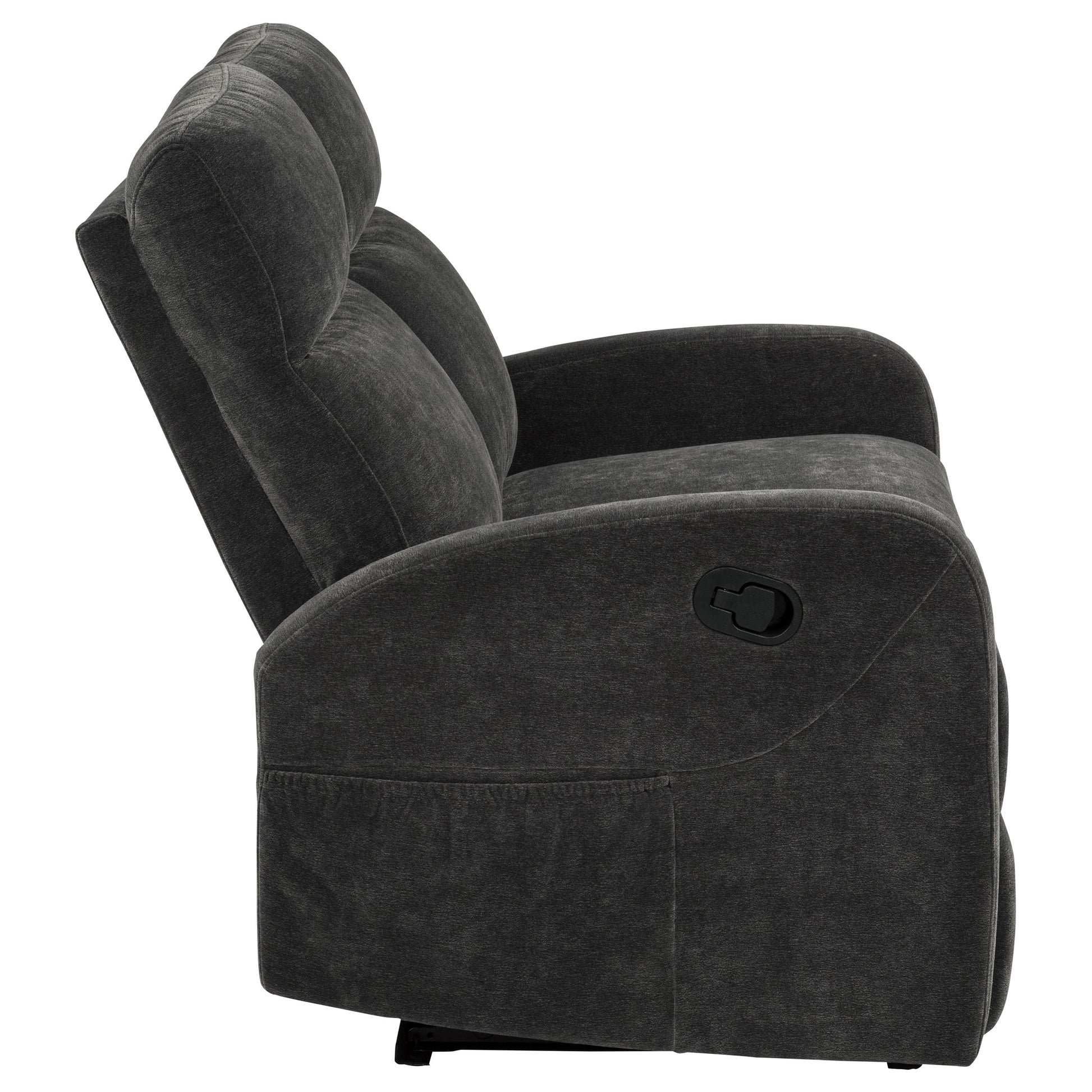 Hamilton Chenille Manual Reclining Loveseat Charcoal Grey