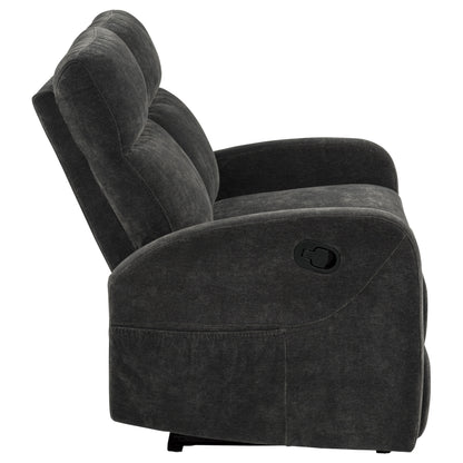 Hamilton Chenille Manual Reclining Loveseat Charcoal Grey
