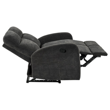 Hamilton Chenille Manual Reclining Loveseat Charcoal Grey