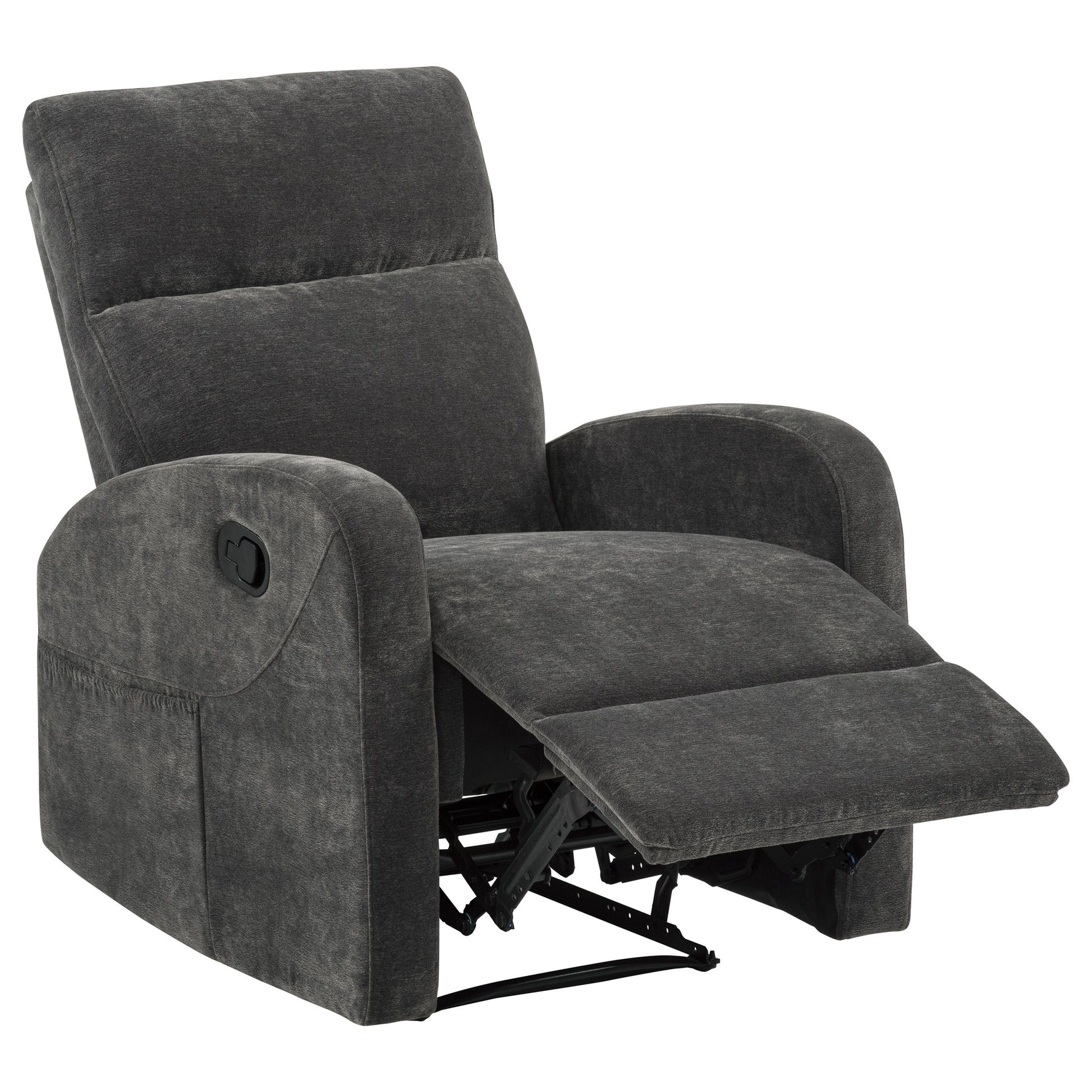 Hamilton Chenille Manual Recliner Charcoal Grey