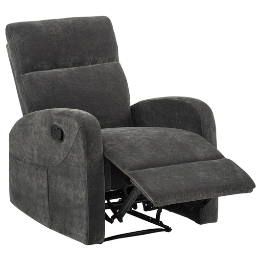 Hamilton Chenille Manual Recliner Charcoal Grey - The Sleep Loft - Online Mattress Showroom NYC