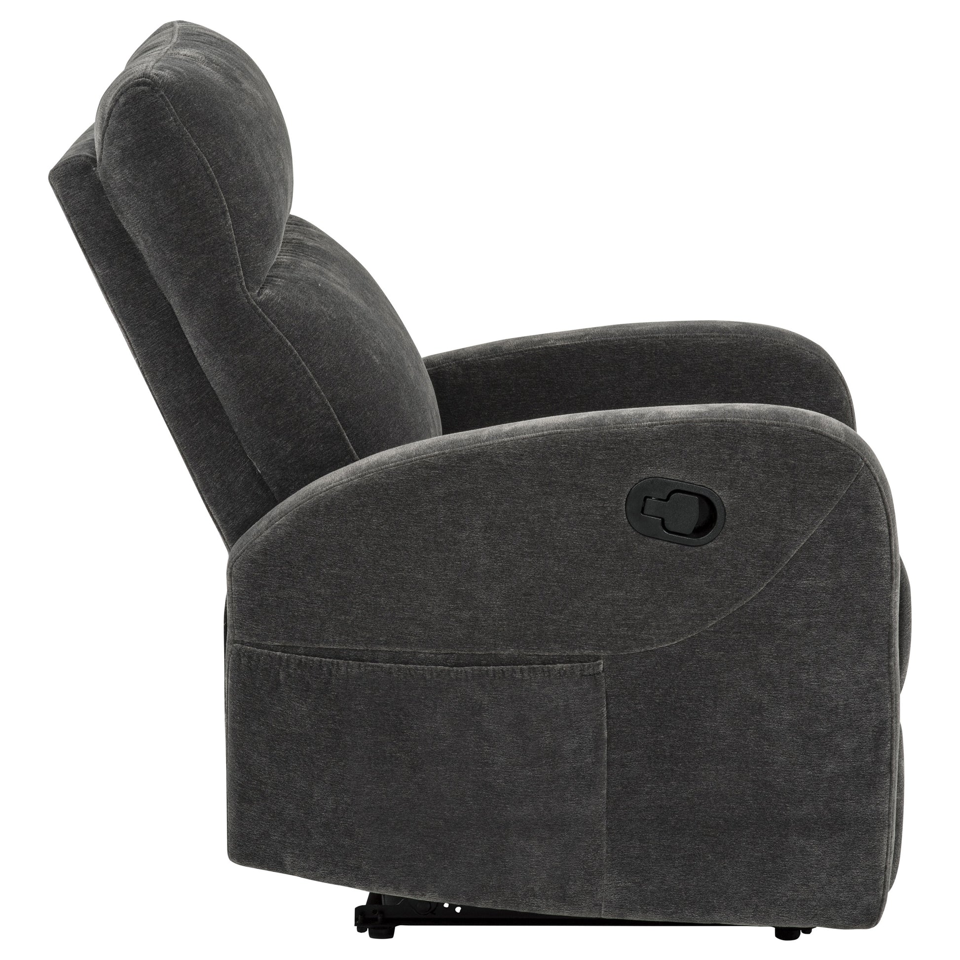 Hamilton Chenille Manual Recliner Charcoal Grey