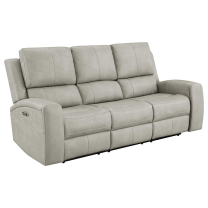Brickston Triple Power Reclining Sofa Grey