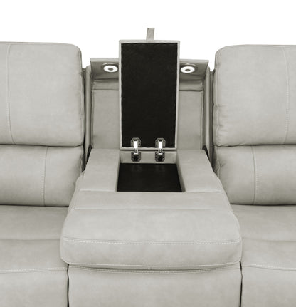 Brickston Triple Power Reclining Sofa Grey