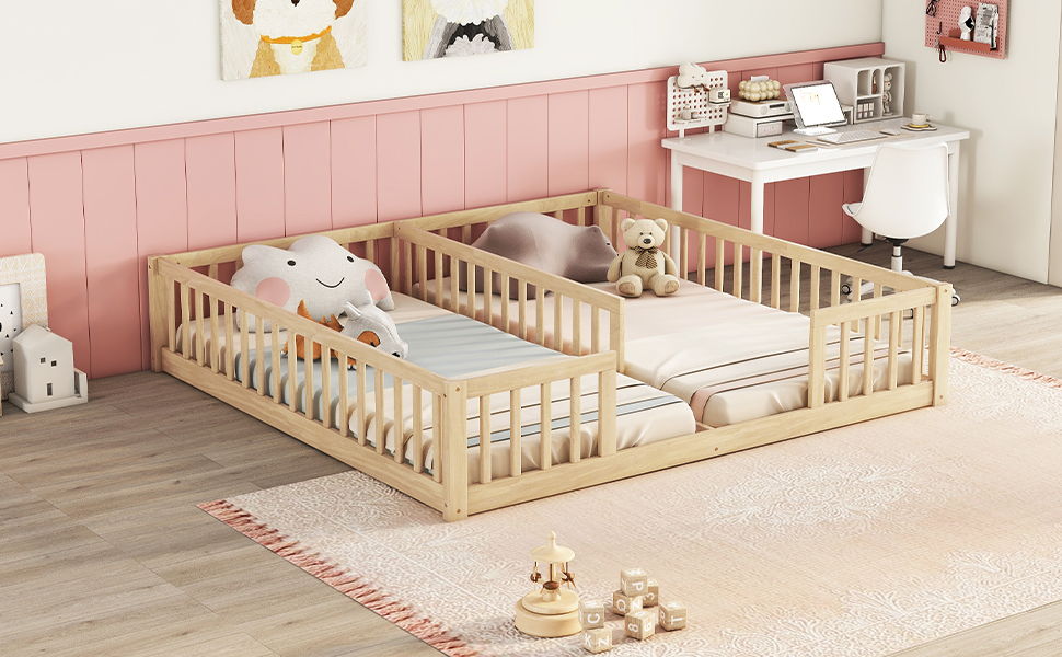 Double Floor Bed With Fence, Guardrails, Without Door - The Sleep Loft - Online Mattress Showroom NYC