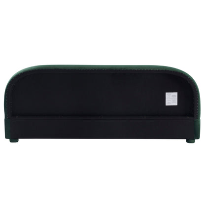 Upholstered Simple Modern Bedroom Bed With Curved Headboard - The Sleep Loft - Online Mattress Showroom NYC