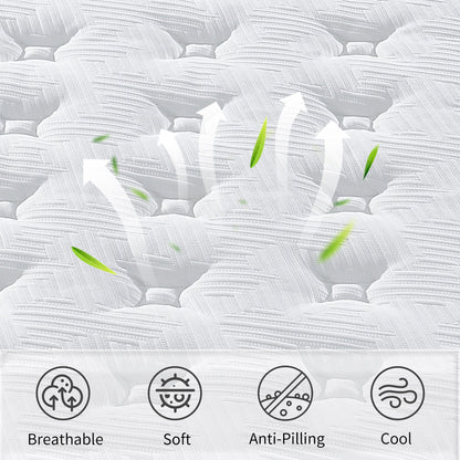12" Hybrid Mattress Individual Pocket Spring, 7 Zoned Memory Foam - The Sleep Loft - Online Mattress Showroom NYC