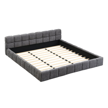 Elegant Upholstered Bed With Checkerboard Design - The Sleep Loft - Online Mattress Showroom NYC