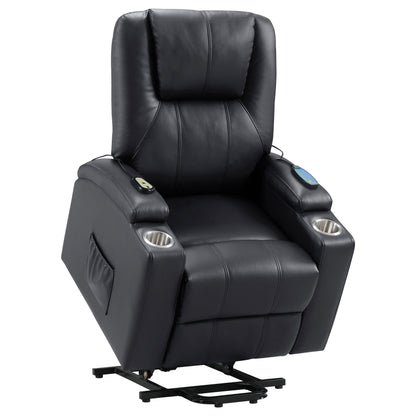 Armstrong Upholstered Power Lift Massage Recliner Espresso