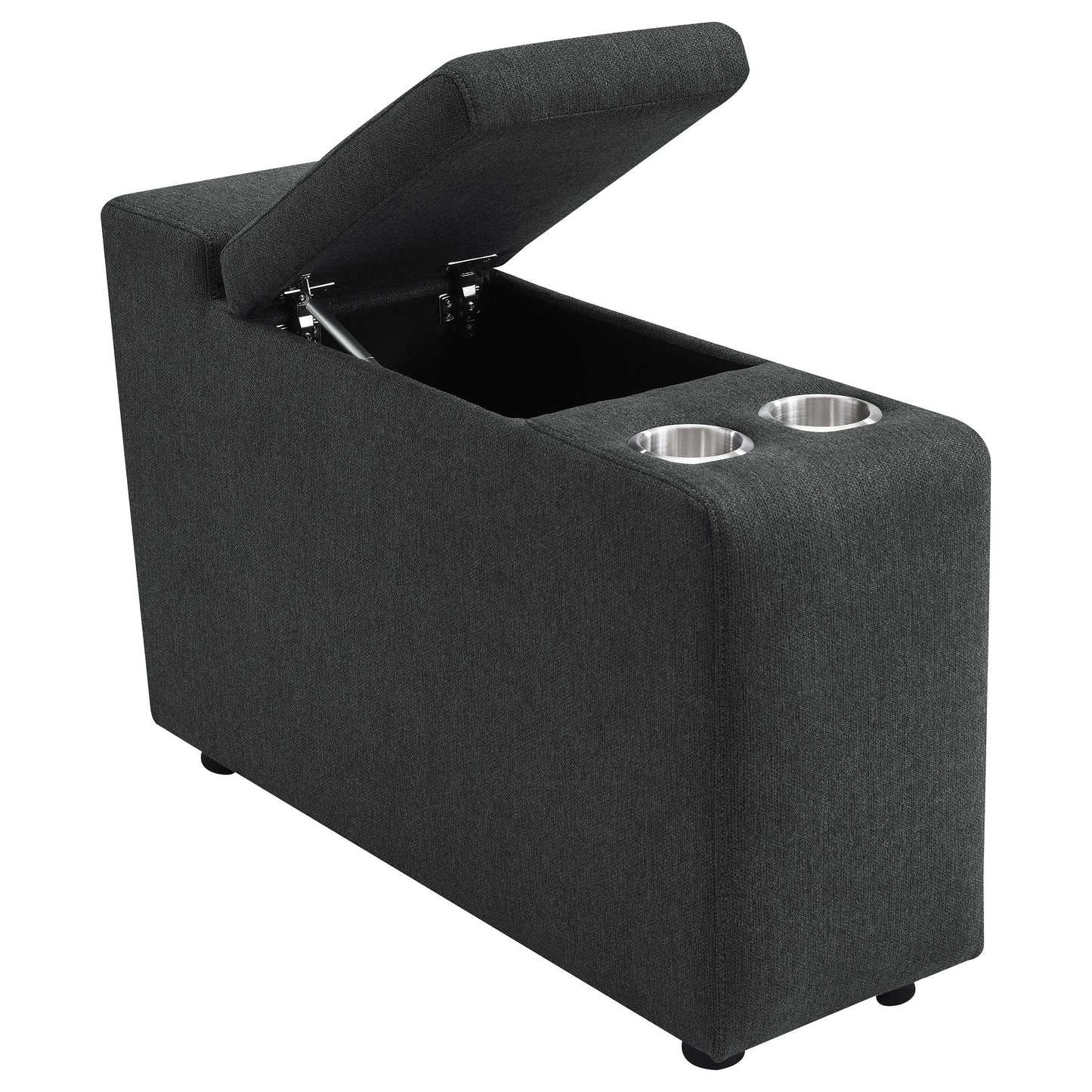 Collins Upholstered Modular Storage Console Dark Grey