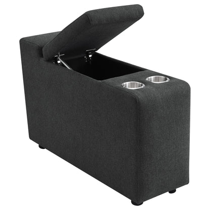 Collins Upholstered Modular Storage Console Dark Grey