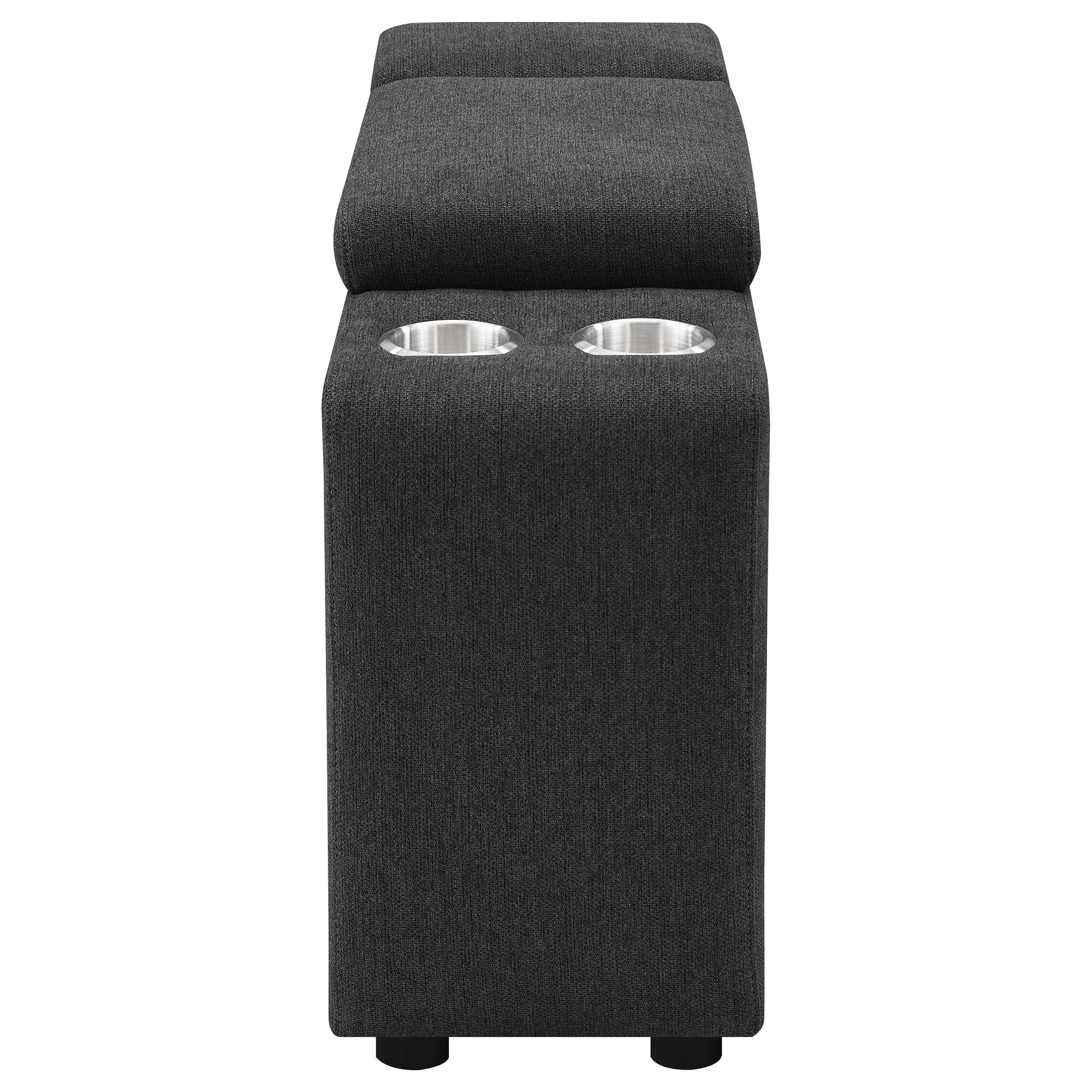 Collins Upholstered Modular Storage Console Dark Grey