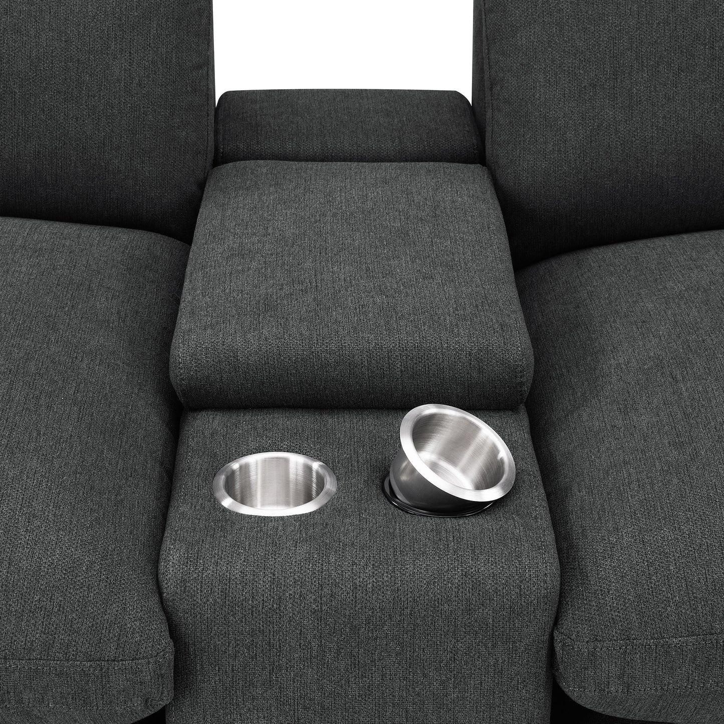 Collins Upholstered Modular Storage Console Dark Grey