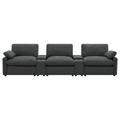 Collins 5-Piece Power Reclining Home Theater Seating Dark Grey