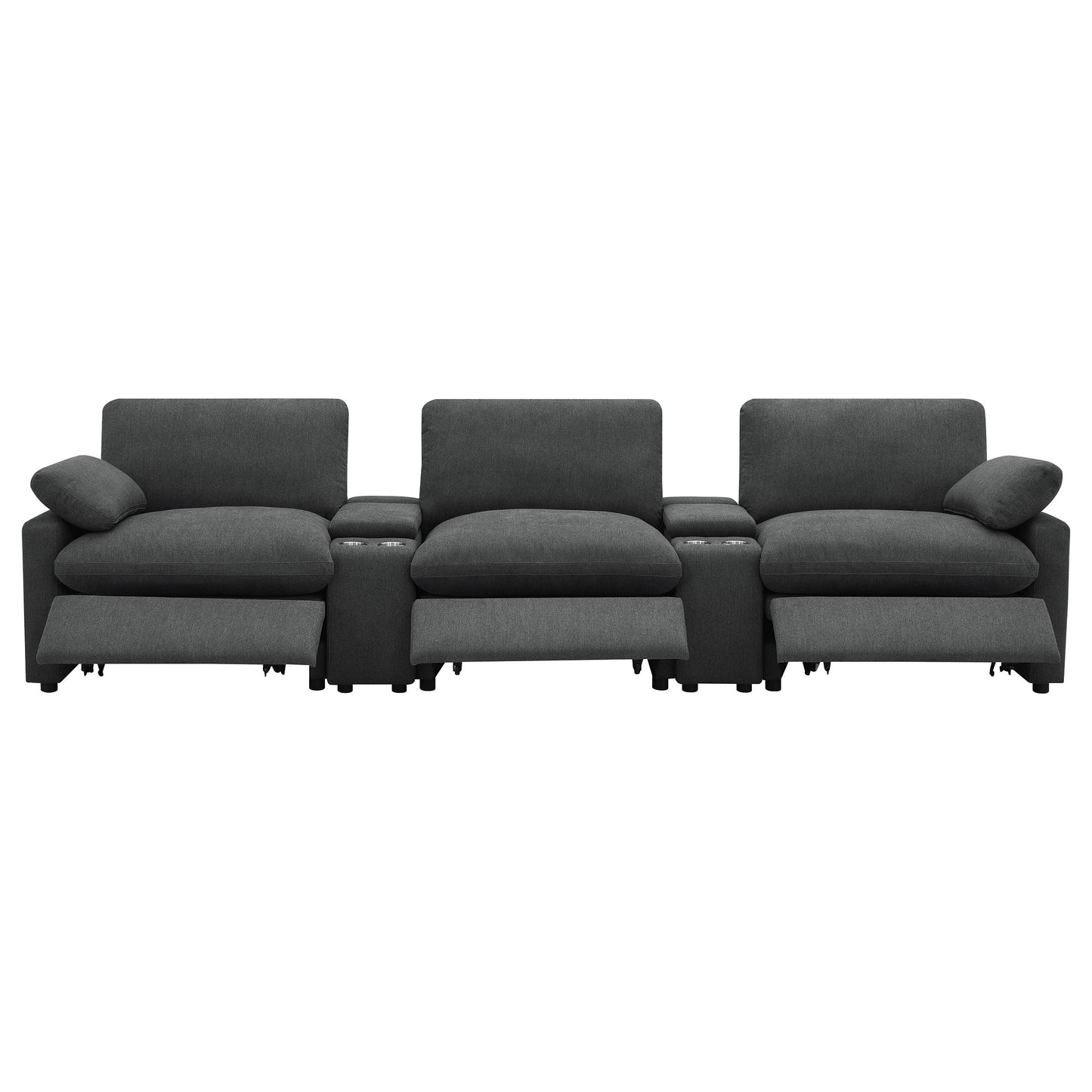 Collins 5-Piece Power Reclining Home Theater Seating Dark Grey
