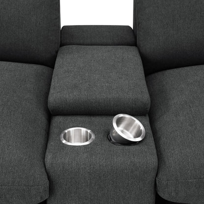 Collins 5-Piece Power Reclining Home Theater Seating Dark Grey